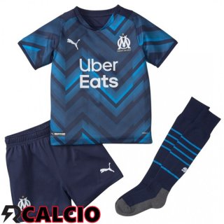 Seconda Maglia Marsiglia OM Bambino Blu Navy 2021/2022  Seconda Maglia Marsiglia OM Bambino Blu Navy 2021/2022