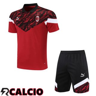 Maglia Polo AC Milan + Pantalonicini Rosso 2021/2022