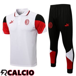 Maglia Polo AC Milan + Pantaloni Bianco 2021/2022  Maglia Polo AC Milan + Pantaloni Bianco 2021/2022