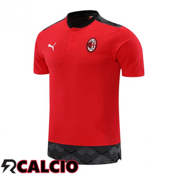 Maglia Polo AC Milan Rosso Nero 2021/2022  Maglia Polo AC Milan Rosso Nero 2021/2022