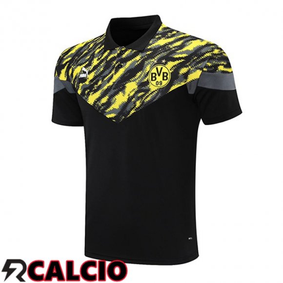 Maglia Polo Dortmund BVB Nero Giallo 2021/2022  Maglia Polo Dortmund BVB Nero Giallo 2021/2022