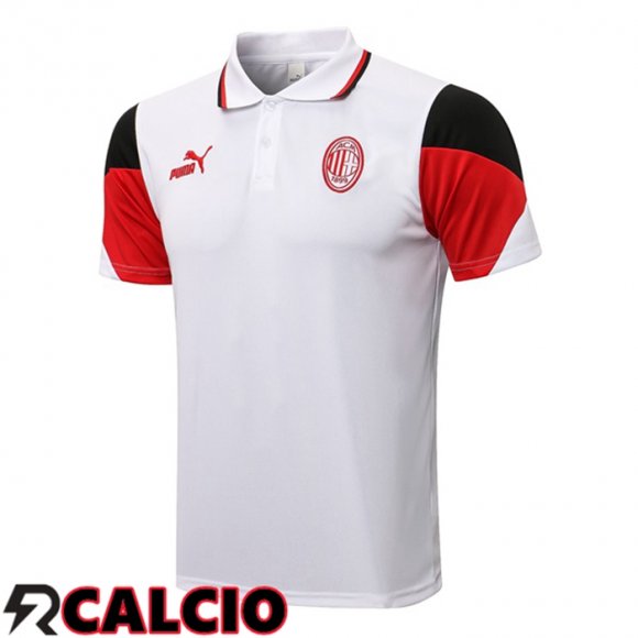 Maglia Polo AC Milan Bianco 2021/2022  Maglia Polo AC Milan Bianco 2021/2022