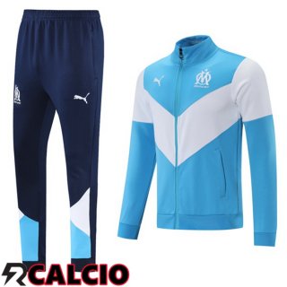 Insieme Tuta Calcio - Giacca Marsiglia Blu Bianco 2021/2022  Insieme Tuta Calcio - Giacca Marsiglia Blu Bianco 2021/2022