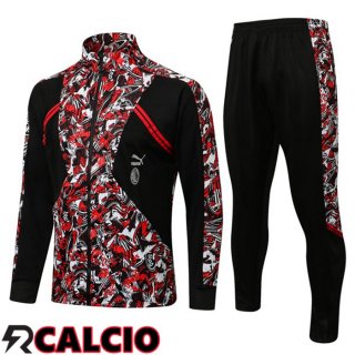 Insieme Tuta Calcio - Giacca AC Milan Rosso Nero 2021/2022  Insieme Tuta Calcio - Giacca AC Milan Rosso Nero 2021/2022