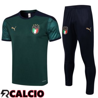 T Shirt Allenamento Italia + Pantaloni Verde 2021/2022
