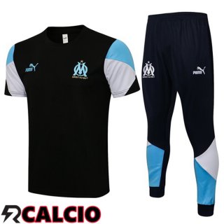 T Shirt Allenamento Marsiglia + Pantaloni Nero 2021/2022  T Shirt Allenamento Marsiglia + Pantaloni Nero 2021/2022