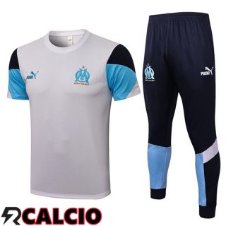 T Shirt Allenamento Marsiglia + Pantaloni Bianco 2021/2022