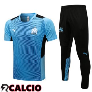 T Shirt Allenamento Marsiglia + Pantaloni Blu 2021/2022