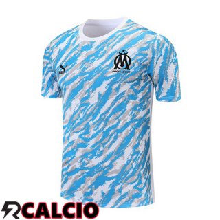 T Shirt Allenamento Marsiglia Blu Bianco 2021/2022