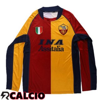 Terza Maglia Roma Terza Retro Manica Lunga Giallo 2001-2002