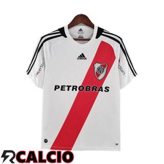Prima Maglia River Plate Retro Bianco Rosso 2009-2010