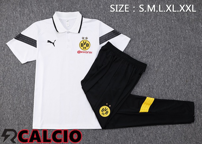 Maglia Polo Dortmund BVB + Pantaloni Bianco 2023/2024