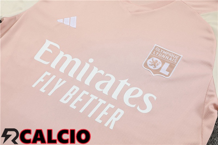 T Shirt Allenamento Lyon + Pantaloncini Rosa 2023/2024