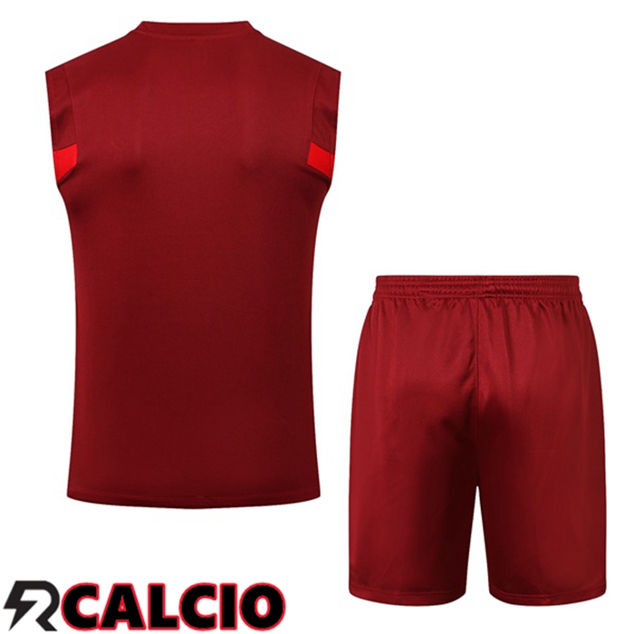 Canotta Allenamento FC Liverpool + Pantalonicini Rosso 2021/2022