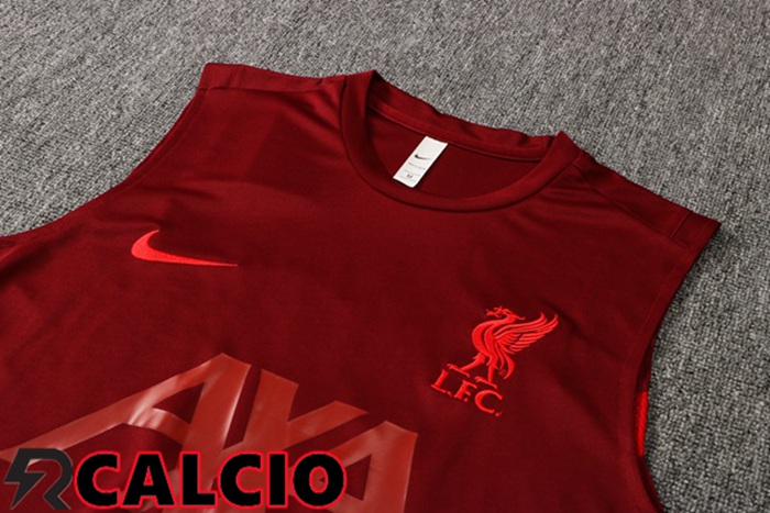 Canotta Allenamento FC Liverpool + Pantalonicini Rosso 2021/2022